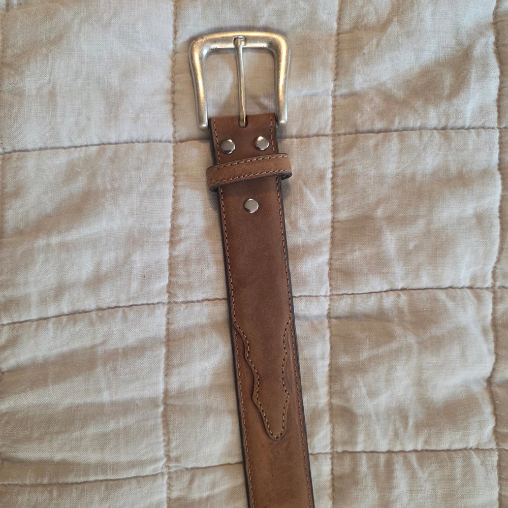 Nocona Leather Belt Mens 32 Tan Excellent Stitched Western Cowboy N2450444